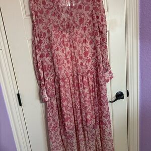 Free People Pink Floral Maxi Dress